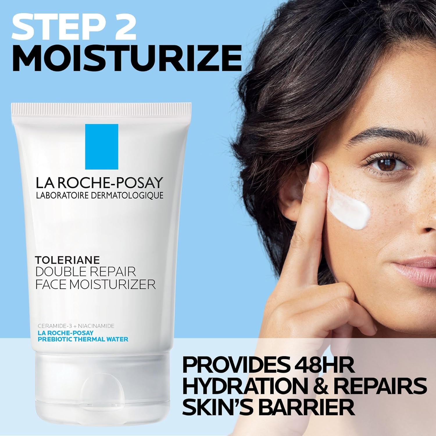 La Roche-Posay Toleriane Double Repair Face Moisturizer, Daily Moisturizer Face Cream with Ceramide & Niacinamide for All Skin Types, Immediate Comfort & Long Lasting Hydration, Fragrance Free - Everbeaut