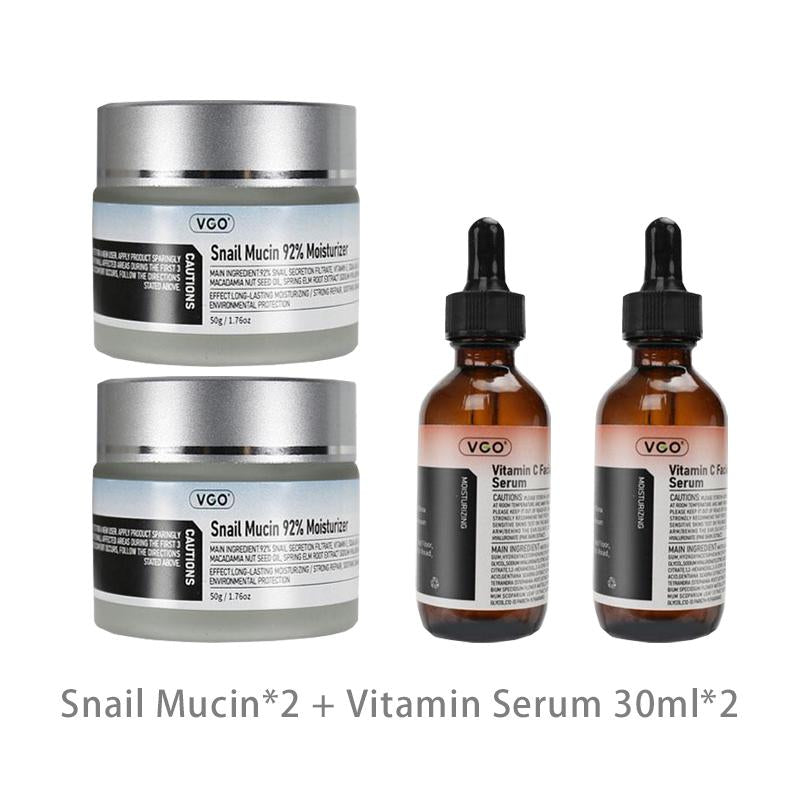 VGO Vitamin C Serum & Snail Mucin Gel Cream – Hydration & Radiance Set - Everbeaut