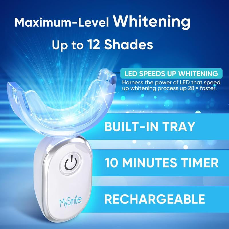 Mysmile Pro Dental Grade Teeth Whitening Kit W/ 28X LED Light 3 Carbamide Peroxide Gels 10-Min Fast Whitening Non-Sensitive Formula Buy 1 Get 1 Free Tiktokshopblackfriday