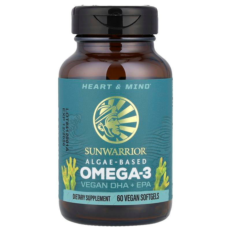 Sunwarrior Algae-Based Omega-3, Vegan DHA + EPA, 60 Vegan Softgels – Premium Health & Beauty Product by Everbeaut.