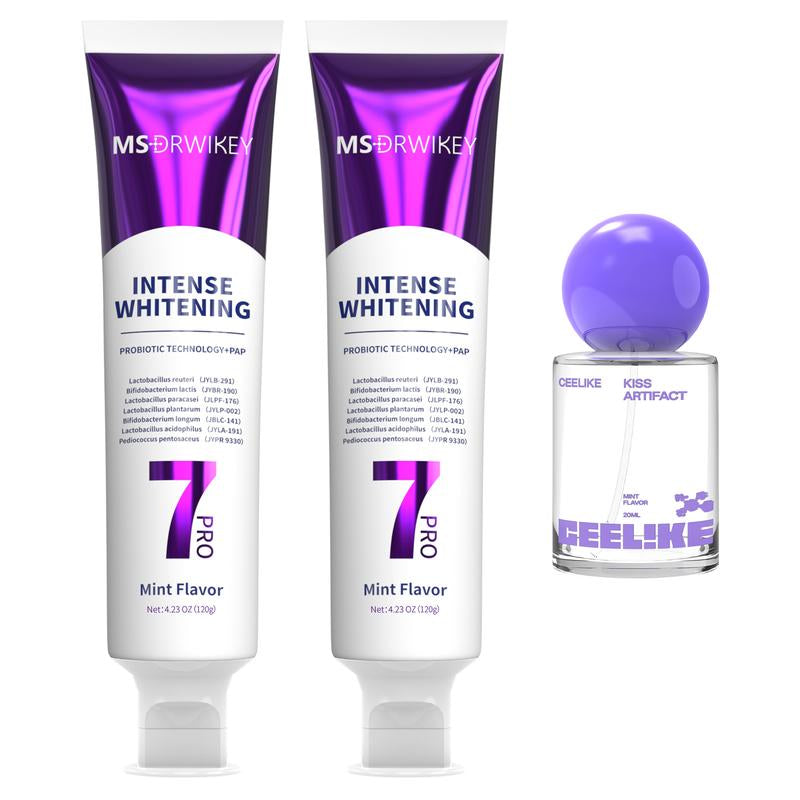 MSDRWIKEY Oral Care Set: 2 SP-6 Probiotic Toothpastes + 1 Probiotic Oral Spray | Complete Oral Health and Long-Lasting Fresh Breath - Everbeaut