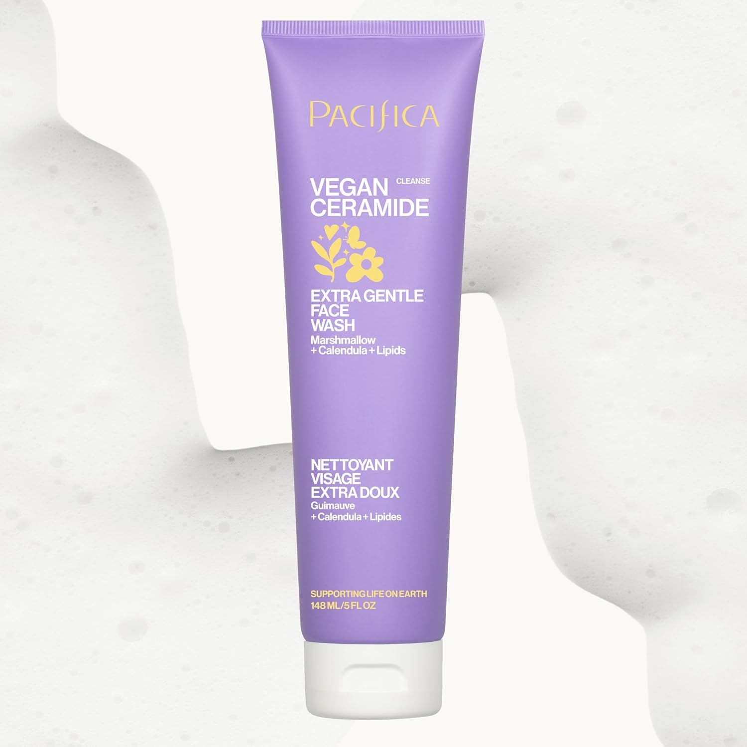 Pacifica Face Wash for Sensitive Skin – Extra Gentle Vegan Ceramide Cleanser, Fragrance-Free Barrier Repair Formula – Daily Hydrating, Clean Beauty, Dermatologist Tested – Premium Health & Beauty Product by Everbeaut.