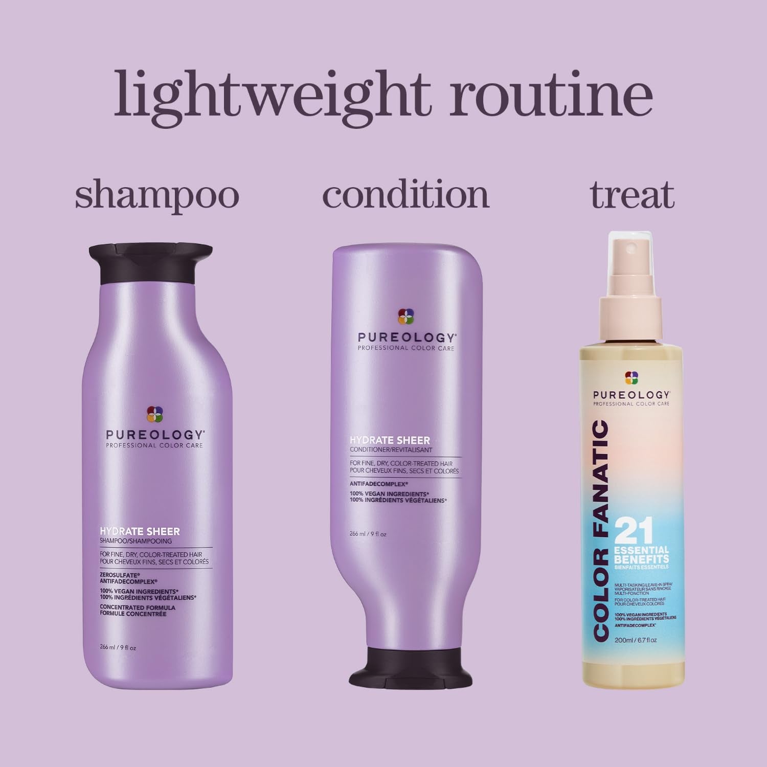 Hydrate Sheer Nourishing Conditioner - Lightweight Hydrating Shampoo for Fine or Dry Color-Treated Hair, Silicone-Free & Vegan