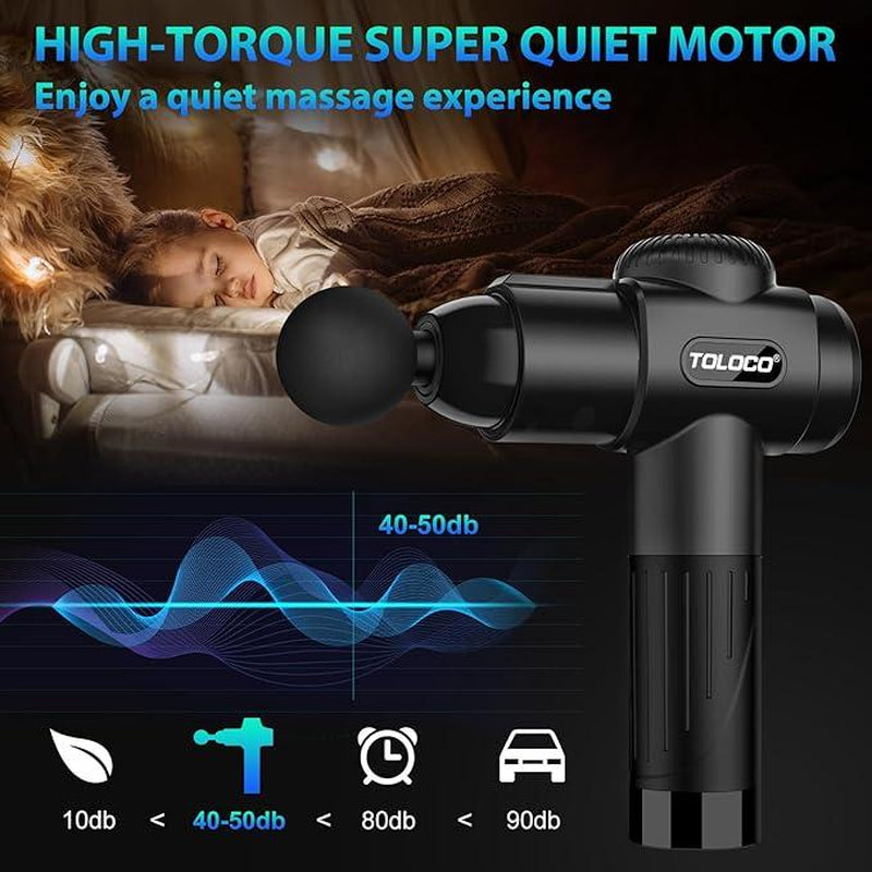 TOLOCO Deep Tissue Massage Gun – Upgrade Percussion Back Massager with 10 Heads | Quiet Muscle Therapy Gun for Pain Relief, Recovery & Relaxation – Premium Health & Beauty Product by Everbeaut.