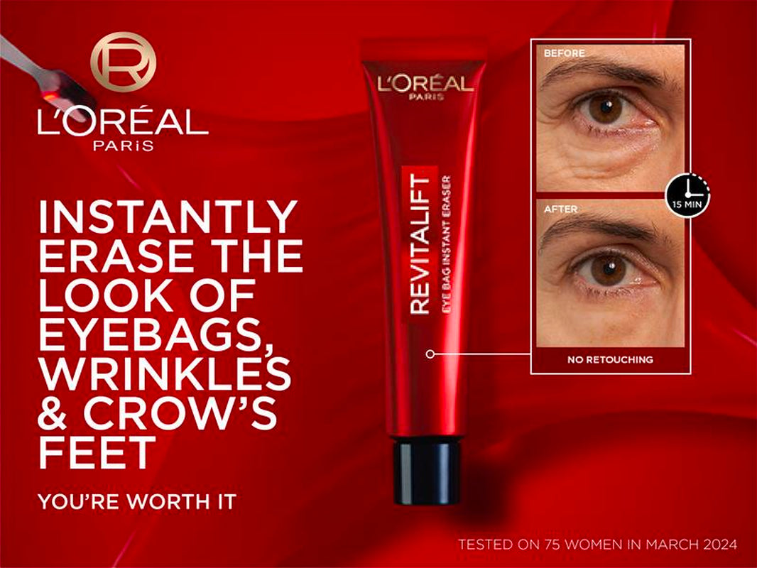 Eye Bag Instant Eraser, Tightens, Firms, & Blurs Wrinkles, L'Oreal Paris