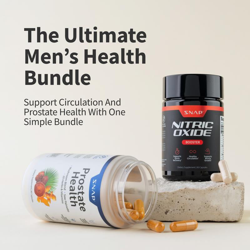 Ultimate Men’s Health Bundle – Nitric Oxide Booster + Prostate Health Support | Natural Energy, Blood Flow, and Prostate Care Supplements by Snap Supplements – Premium Health & Beauty Product by Everbeaut.