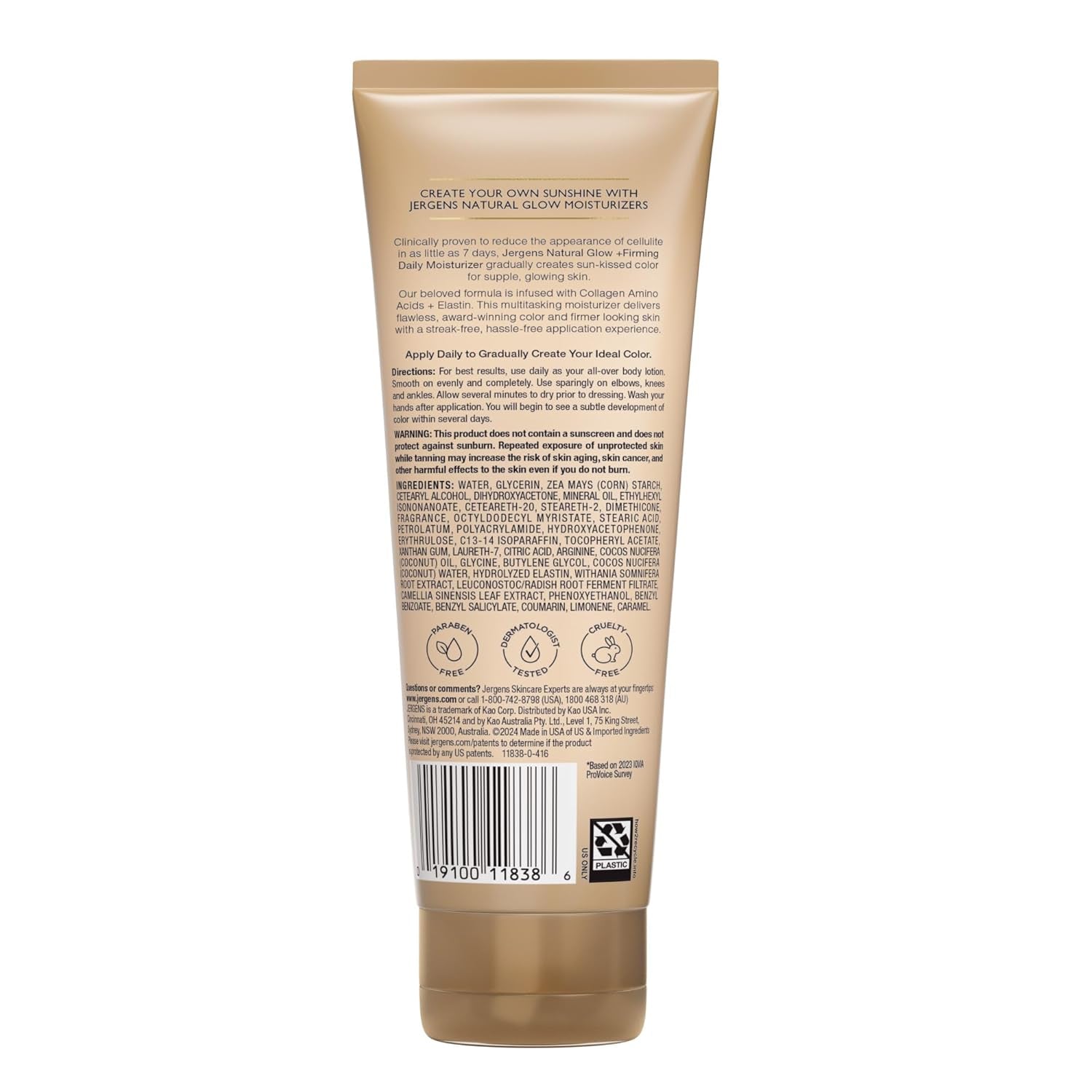 Jergens Natural Glow + Firming Daily Moisturizer for Medium to Tan Skin Tones – Gradual Sunless Tanner & Skin Tightening Lotion with Hydrating Formula, 7.5 oz – Premium Health & Beauty Product by Everbeaut.