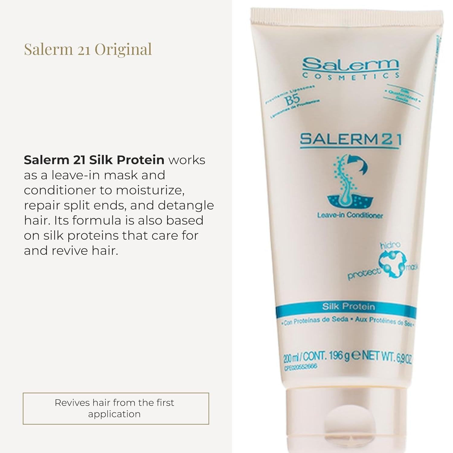 SALERM Instant Hair Conditioner 21 – Multi-Use Silk Protein Leave-In or Rinse-Out Conditioner – Heat Protectant & Hydrating Formula – 200 ml – Premium Health & Beauty Product by Everbeaut.