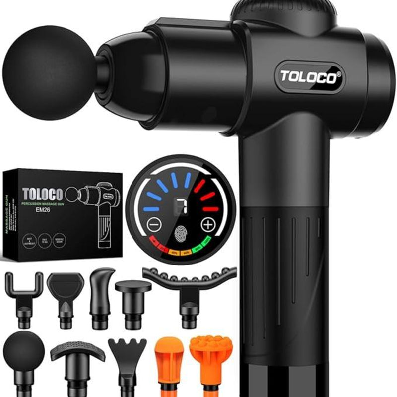 TOLOCO Deep Tissue Massage Gun – Upgrade Percussion Back Massager with 10 Heads | Quiet Muscle Therapy Gun for Pain Relief, Recovery & Relaxation – Premium Health & Beauty Product by Everbeaut.
