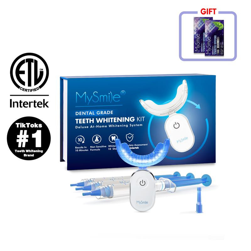Mysmile Pro Dental Grade Teeth Whitening Kit W/ 28X LED Light 3 Carbamide Peroxide Gels 10-Min Fast Whitening Non-Sensitive Formula Buy 1 Get 1 Free Tiktokshopblackfriday