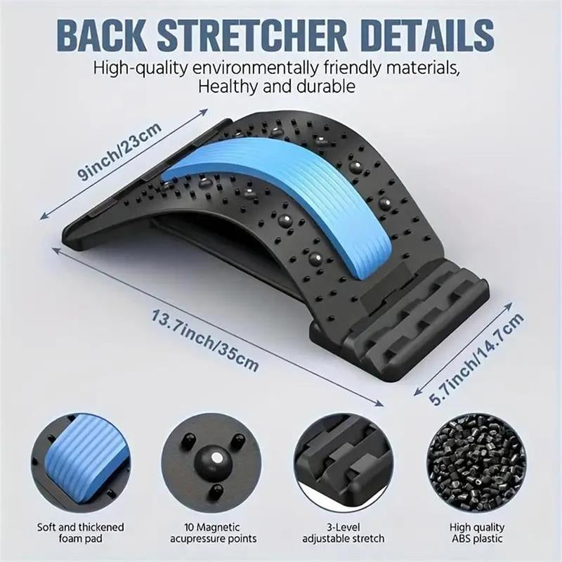 Adjustable Back Stretcher for Lower Back Pain Relief – 3-Level Lumbar Cracker Board & Spine Decompression Massager – Premium Health & Beauty Product by Everbeaut.