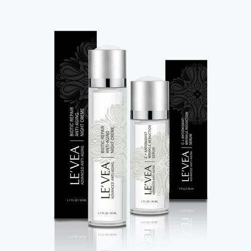 LE’VEA Age Perfect Night Repair Cream + Vitamin C Serum – Advanced Anti-Aging Duo for Firming, Brightening & Overnight Skin Renewal – Premium Health & Beauty Product by Everbeaut.