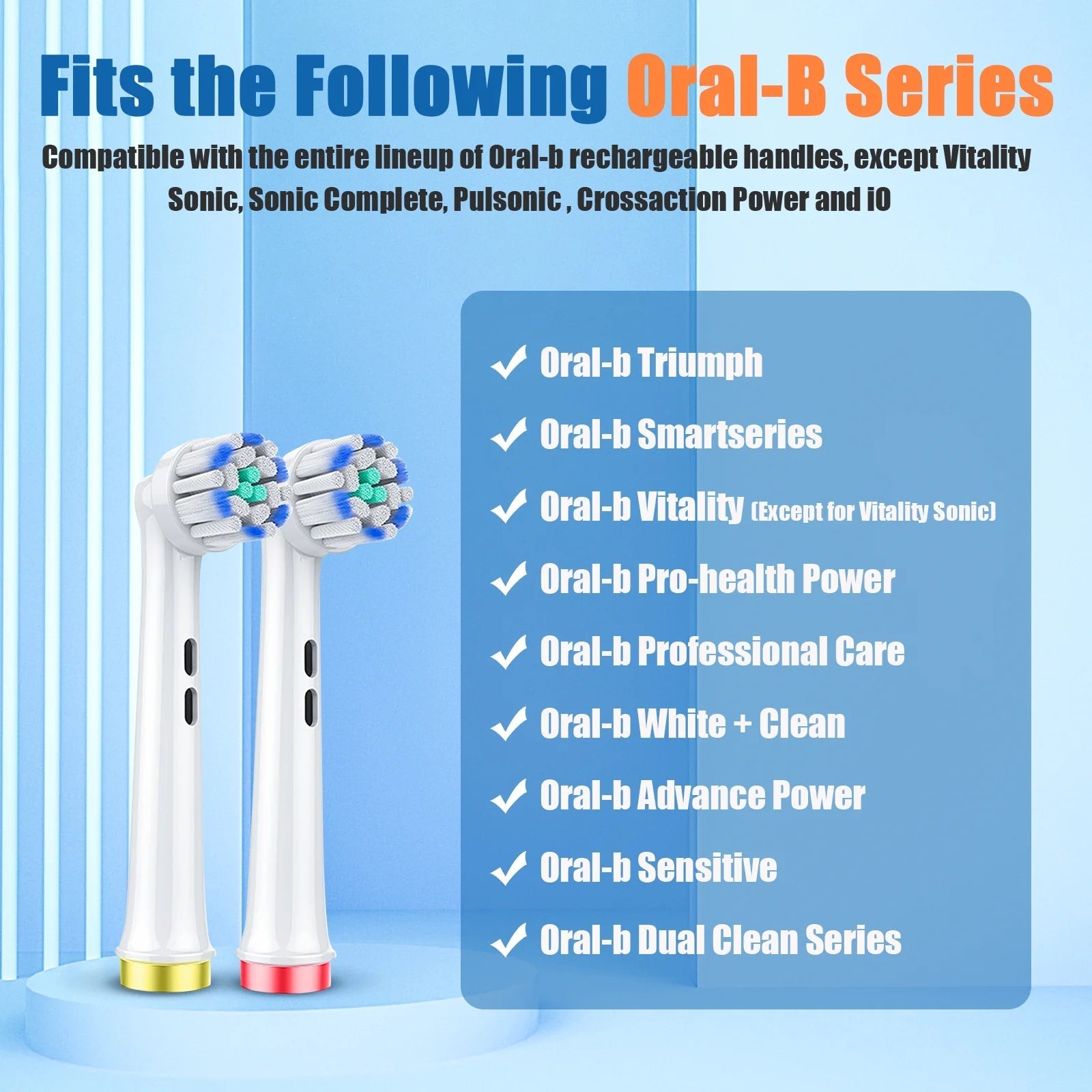 Replacement Toothbrush Heads Compatible with Oral B, Professional - Everbeaut
