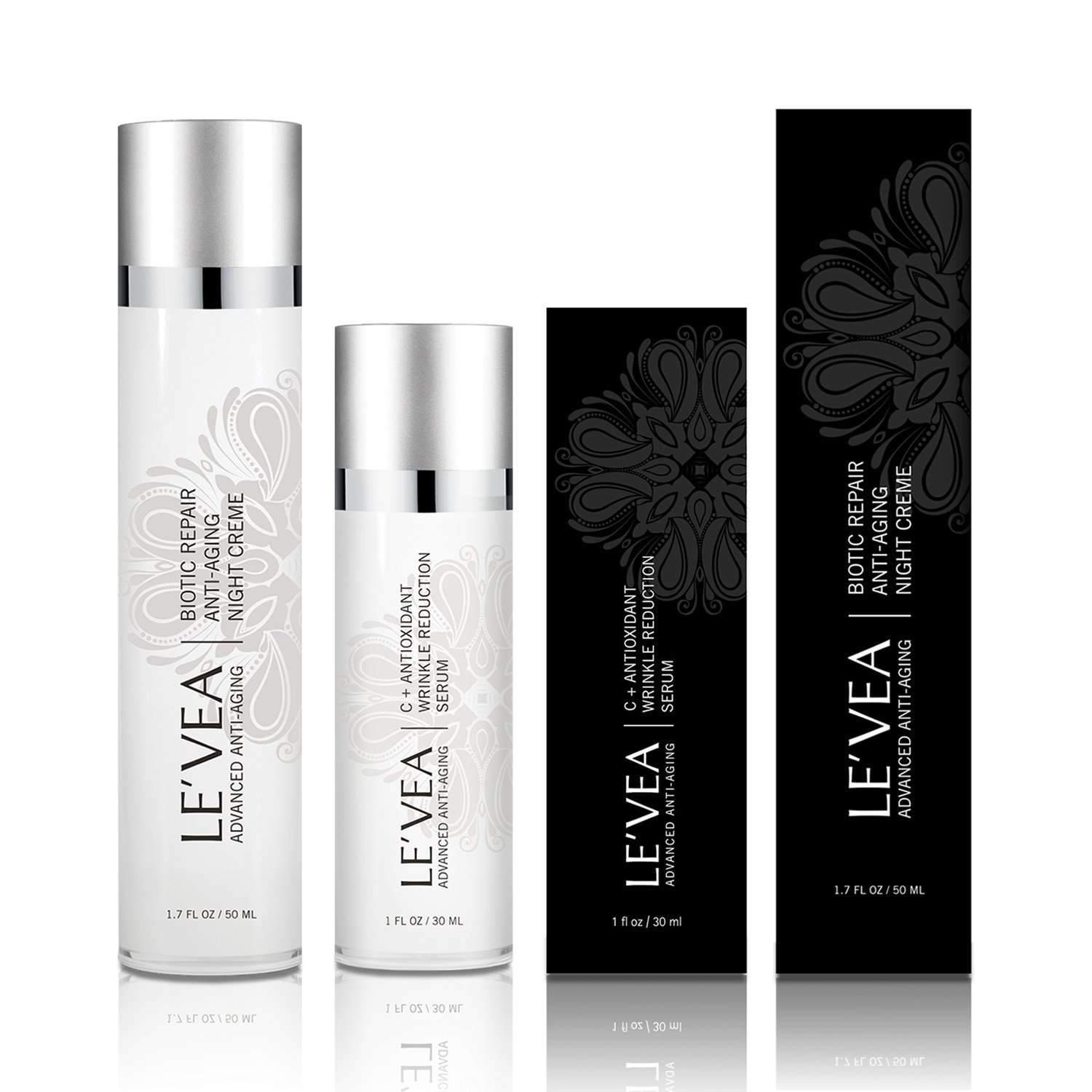 LE’VEA Age Perfect Night Repair Cream + Vitamin C Serum – Advanced Anti-Aging Duo for Firming, Brightening & Overnight Skin Renewal – Premium Health & Beauty Product by Everbeaut.