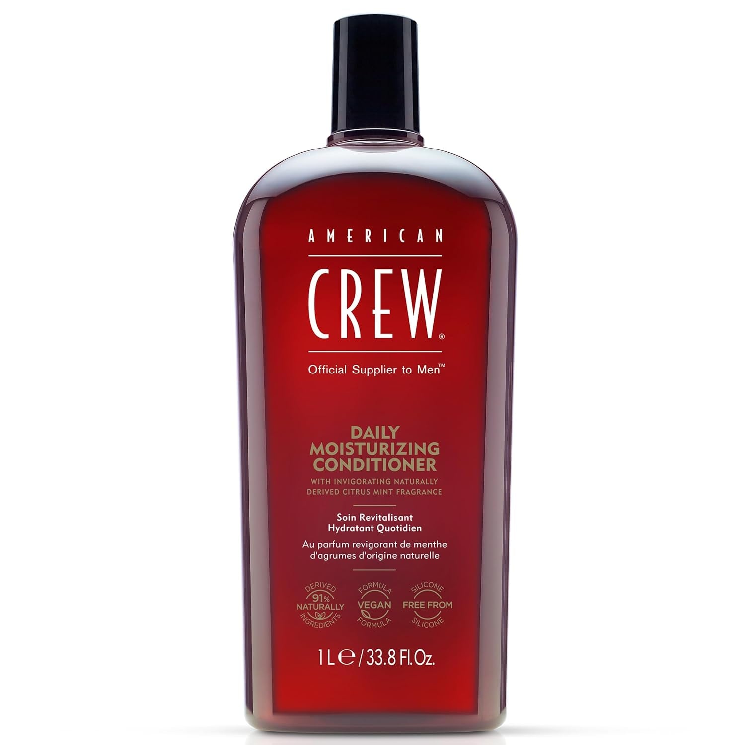 Conditioner for Men, Daily Moisturizer, Naturally Derived, Vegan Formula, Citrus Mint Fragrance, 33.8 Fl Oz - Everbeaut