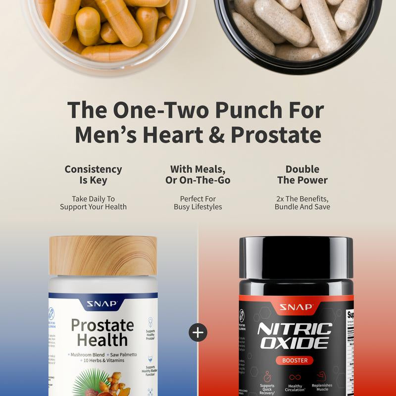 Ultimate Men’s Health Bundle – Nitric Oxide Booster + Prostate Health Support | Natural Energy, Blood Flow, and Prostate Care Supplements by Snap Supplements – Premium Health & Beauty Product by Everbeaut.
