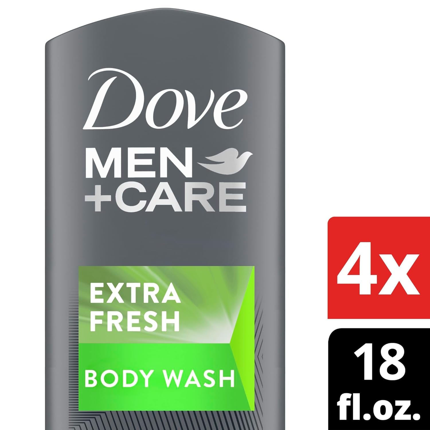 Dove Men+Care Extra Fresh Body Wash for Men – 4 Count, 18 oz Bottles – Hydrating Body Wash for Men’s Skin Care, Removes Bacteria & Nourishes Skin - Everbeaut