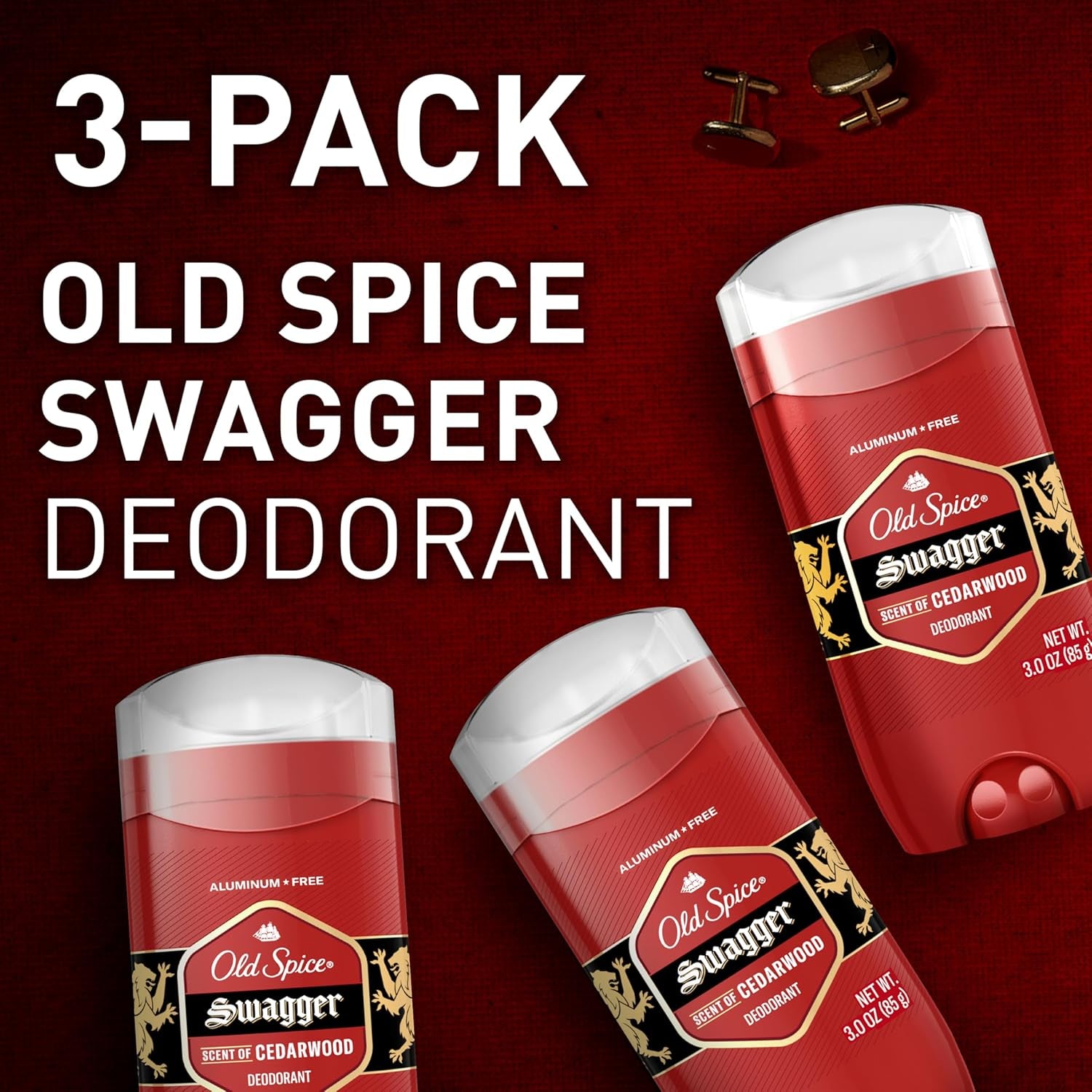 Old Spice Swagger Aluminum-Free Deodorant for Men – Cedarwood Scent – 24/7 Odor Protection & Freshness – 3.8 oz Sticks, Pack of 3 – Premium Health & Beauty Product by Everbeaut.