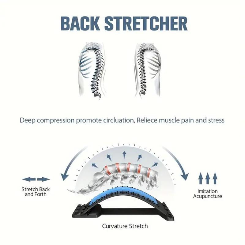 Adjustable Back Stretcher for Lower Back Pain Relief – 3-Level Lumbar Cracker Board & Spine Decompression Massager – Premium Health & Beauty Product by Everbeaut.