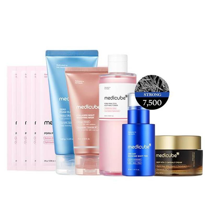 Medicube 7 - Day Glow Renewal Skincare Set – Korean Radiance Routine for Hydrated, Bright & Clear Skin - Everbeaut