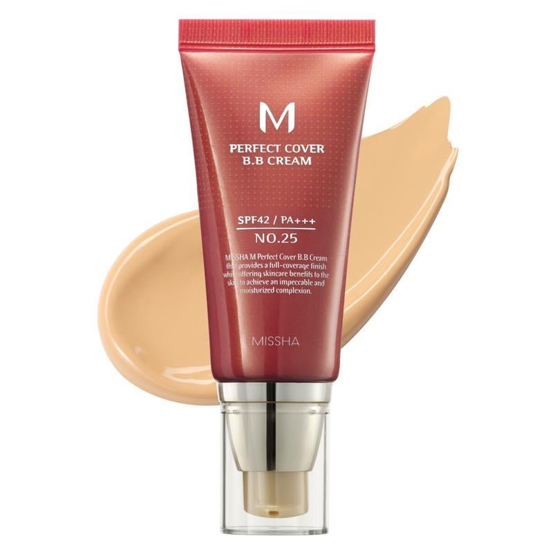 MISSHA M Perfect Cover BB Cream SPF 42 PA+++ – Full - Coverage Korean BB Foundation with Anti - Aging & Brightening - Everbeaut