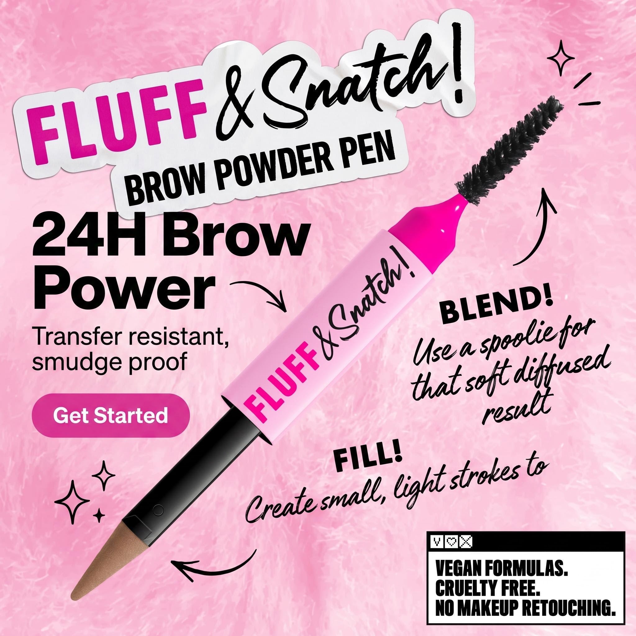 NYX Fluff & Snatch Brow Powder Pen - 24H Wear Brow Color - Everbeaut