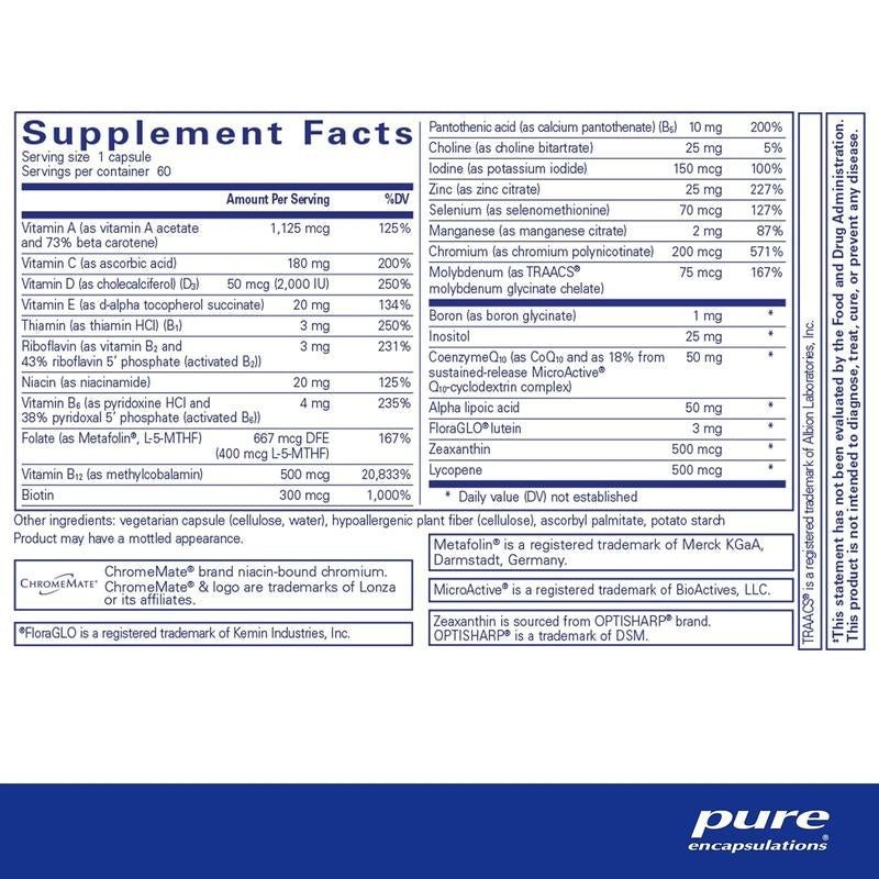 Pure Encapsulations O.N.E. Multivitamin – Daily High - Potency Antioxidant & Cellular Health Formula (30 Capsules) - Everbeaut