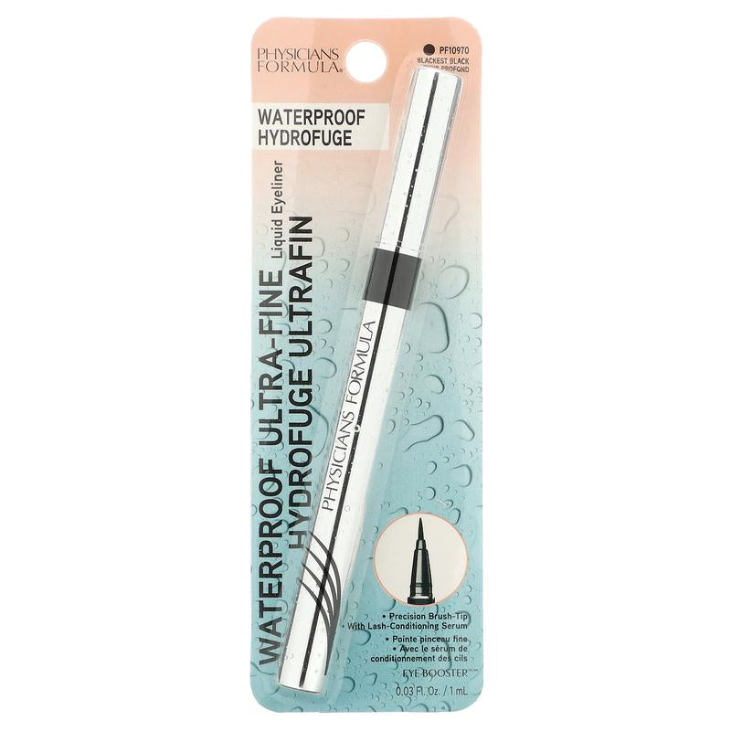 Physicians Formula Eye Booster, Waterproof Ultra-Fine Liquid Eyeliner, PF10970 Blackest Black, 0.03 Fl Oz (1 Ml)