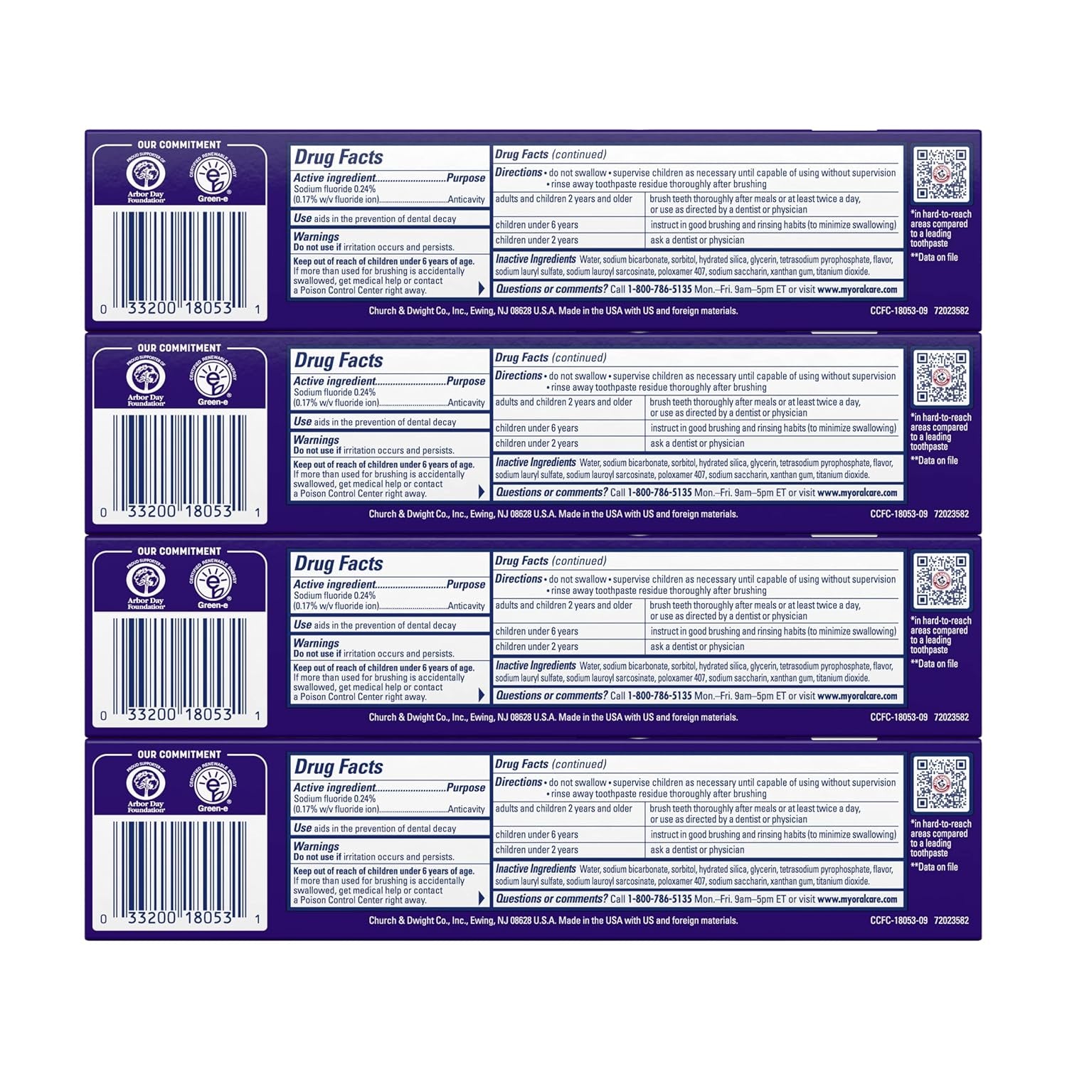 Complete Care Toothpaste, Teeth Whitening Toothpaste with Baking Soda, Fluoride, Whole Mouth Protection, Fresh Mint Flavor, 6.0 Oz (Pack of 4)