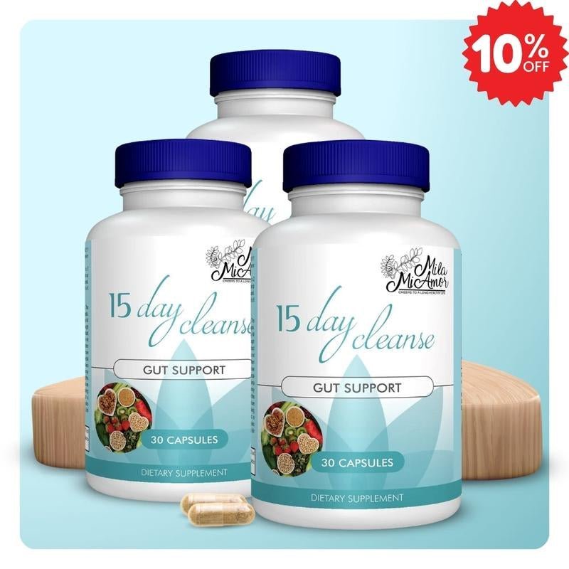 15 - Day Cleanse Detox Capsules – Advanced Gut & Colon Support with Senna, Cascara Sagrada & Psyllium Husk | Caffeine - Free, Non - GMO - Everbeaut
