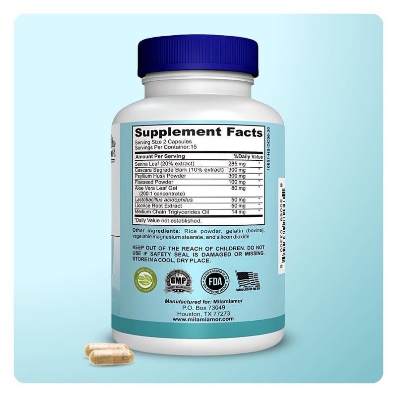 15 - Day Cleanse Detox Capsules – Advanced Gut & Colon Support with Senna, Cascara Sagrada & Psyllium Husk | Caffeine - Free, Non - GMO - Everbeaut