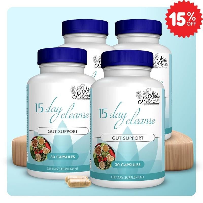 15 - Day Cleanse Detox Capsules – Advanced Gut & Colon Support with Senna, Cascara Sagrada & Psyllium Husk | Caffeine - Free, Non - GMO - Everbeaut