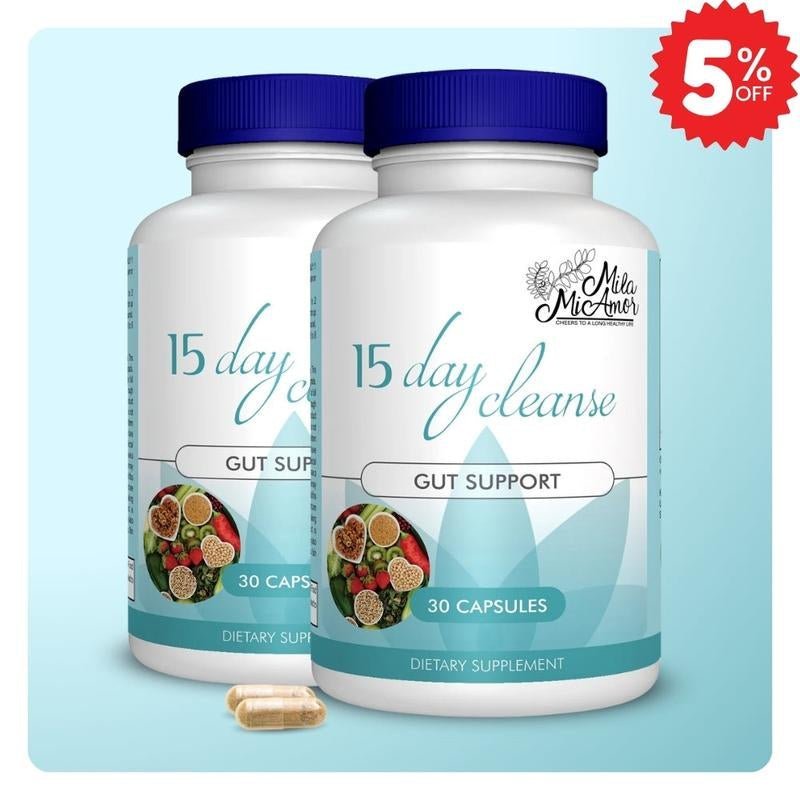 15 - Day Cleanse Detox Capsules – Advanced Gut & Colon Support with Senna, Cascara Sagrada & Psyllium Husk | Caffeine - Free, Non - GMO - Everbeaut
