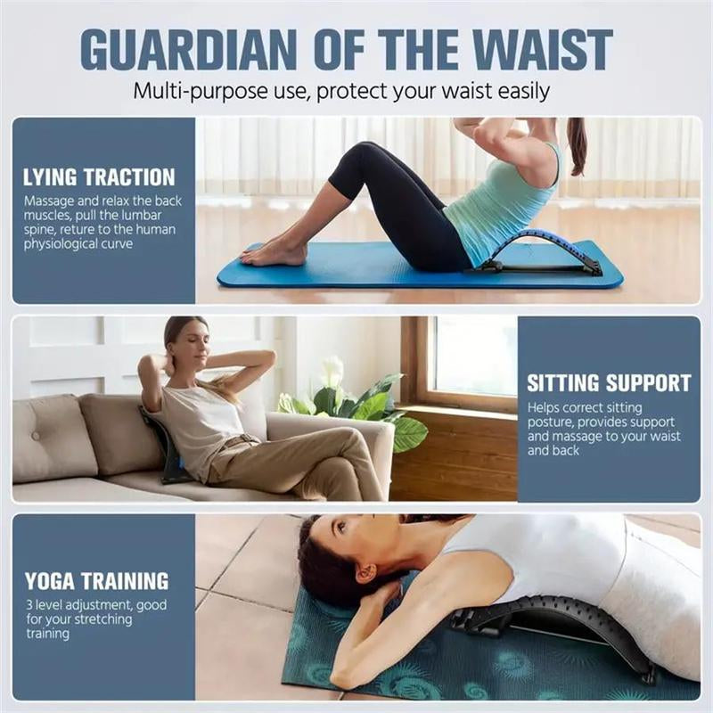 Adjustable Back Stretcher, 1 Count 3 Level Back Cracker Board, Ergonomic Back Massager for Lower Relaxation, Spine Decompression Tool