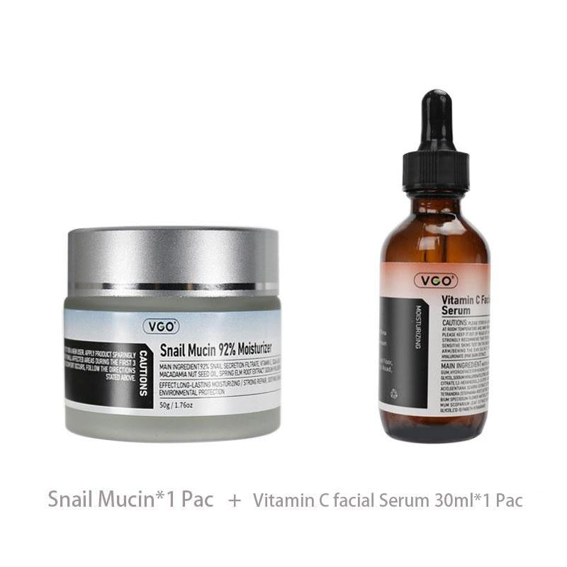 VGO Vitamin C Serum & Snail Mucin Gel Cream – Hydration & Radiance Set - Everbeaut