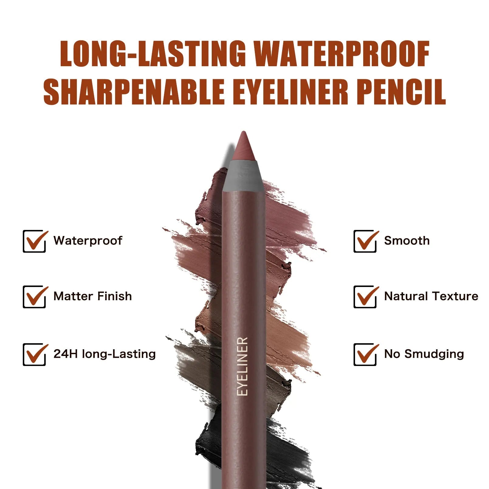 24HR Waterproof Eyeliner Pencil - Smudge - Proof & Long - Lasting - Everbeaut