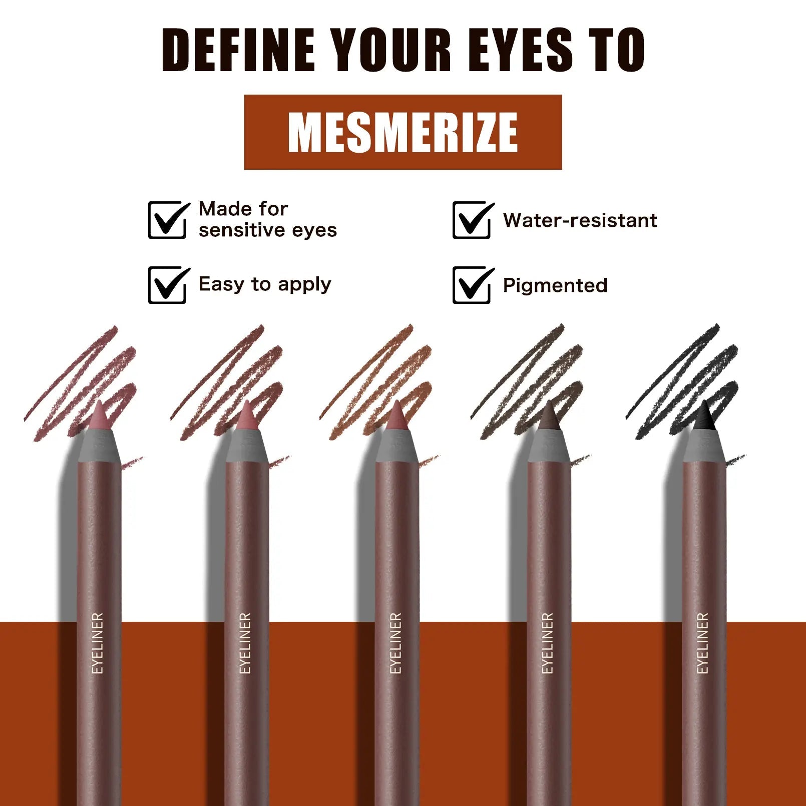 24HR Waterproof Eyeliner Pencil - Smudge - Proof & Long - Lasting - Everbeaut