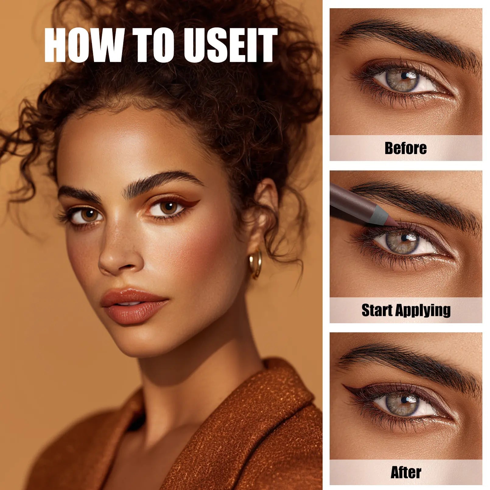 24HR Waterproof Eyeliner Pencil - Smudge - Proof & Long - Lasting - Everbeaut