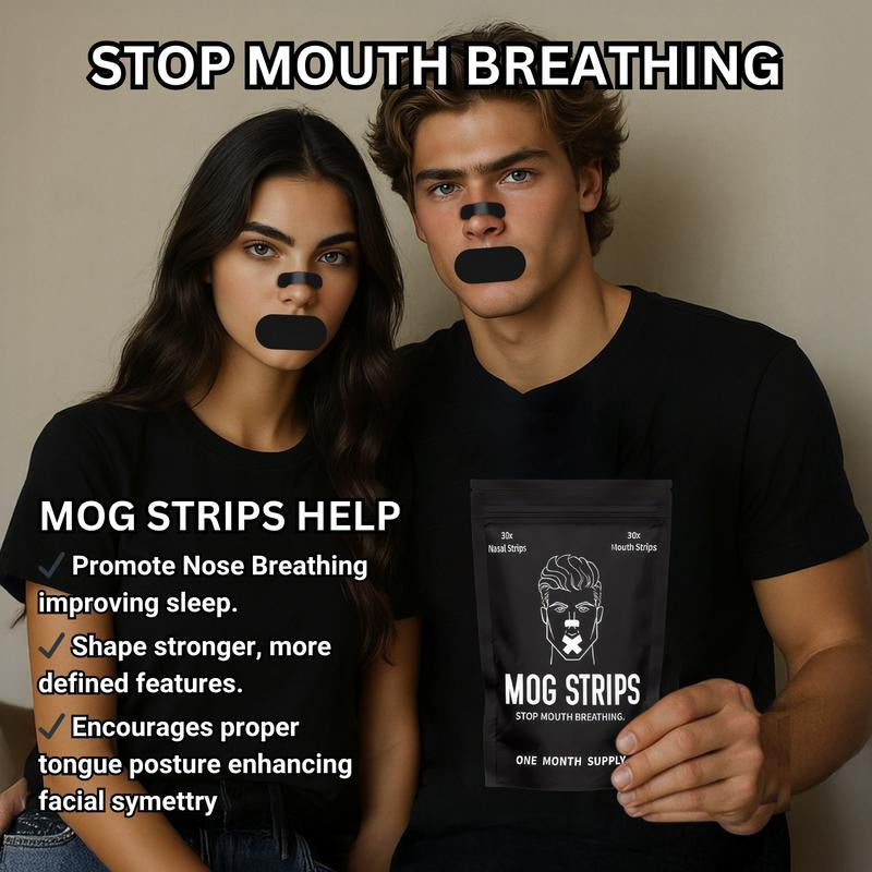 Mog Strips, One Month Supply, for Sleep, Exercise, Mouth Tape, Nose Tape, Strips, Long Lasting Adhesive, Yoga, Gym, Comfort Comfort Skincare Comfort Skincare Outdoor Sport