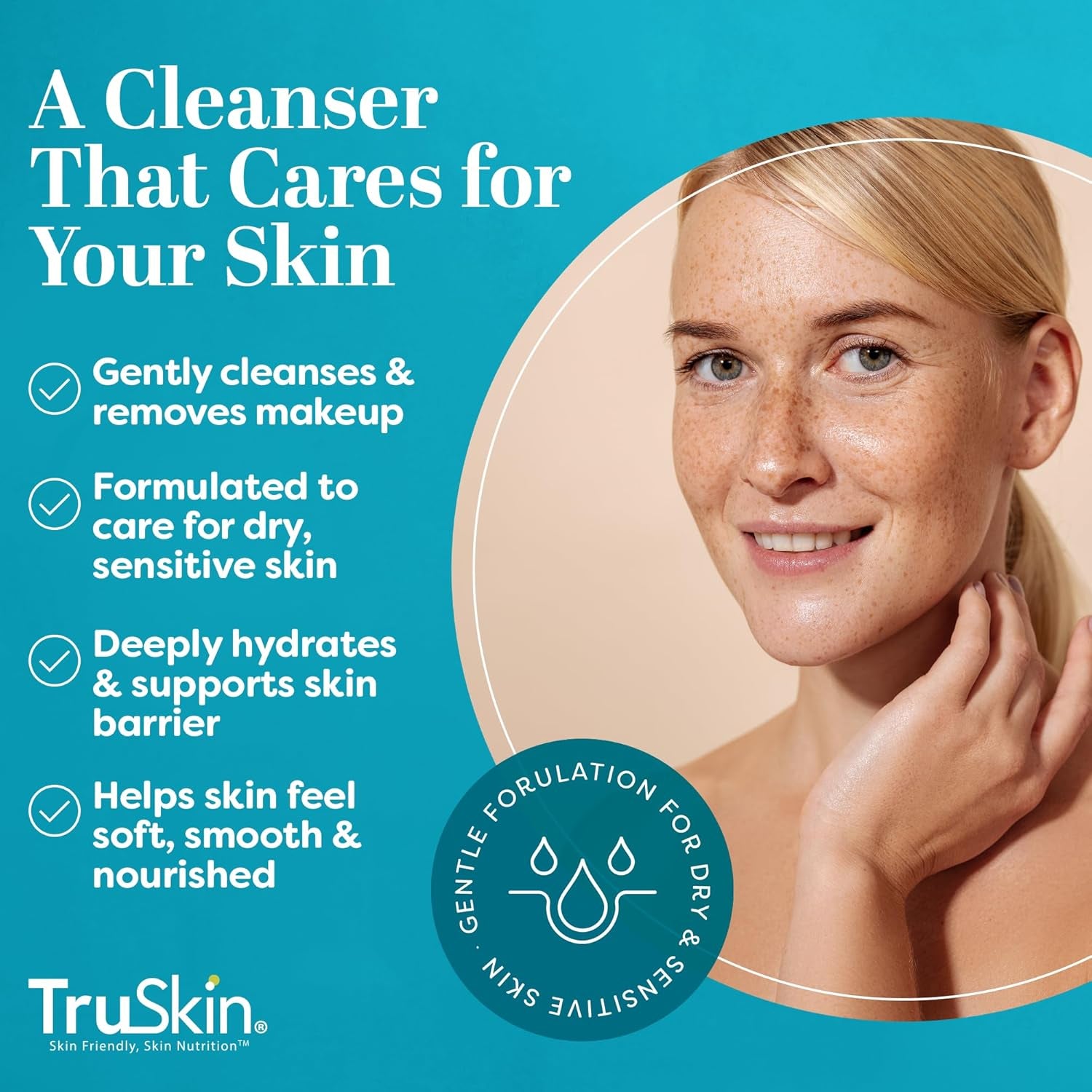 Soothing Cleansing Milk for Face – Gentle Facial Cleanser for Sensitive Skin with Plant-Based Rice & Oat Milk plus Hyaluronic Acid - Gently Removes Make-Up without Stripping Skin, 4.2 Fl Oz - Everbeaut