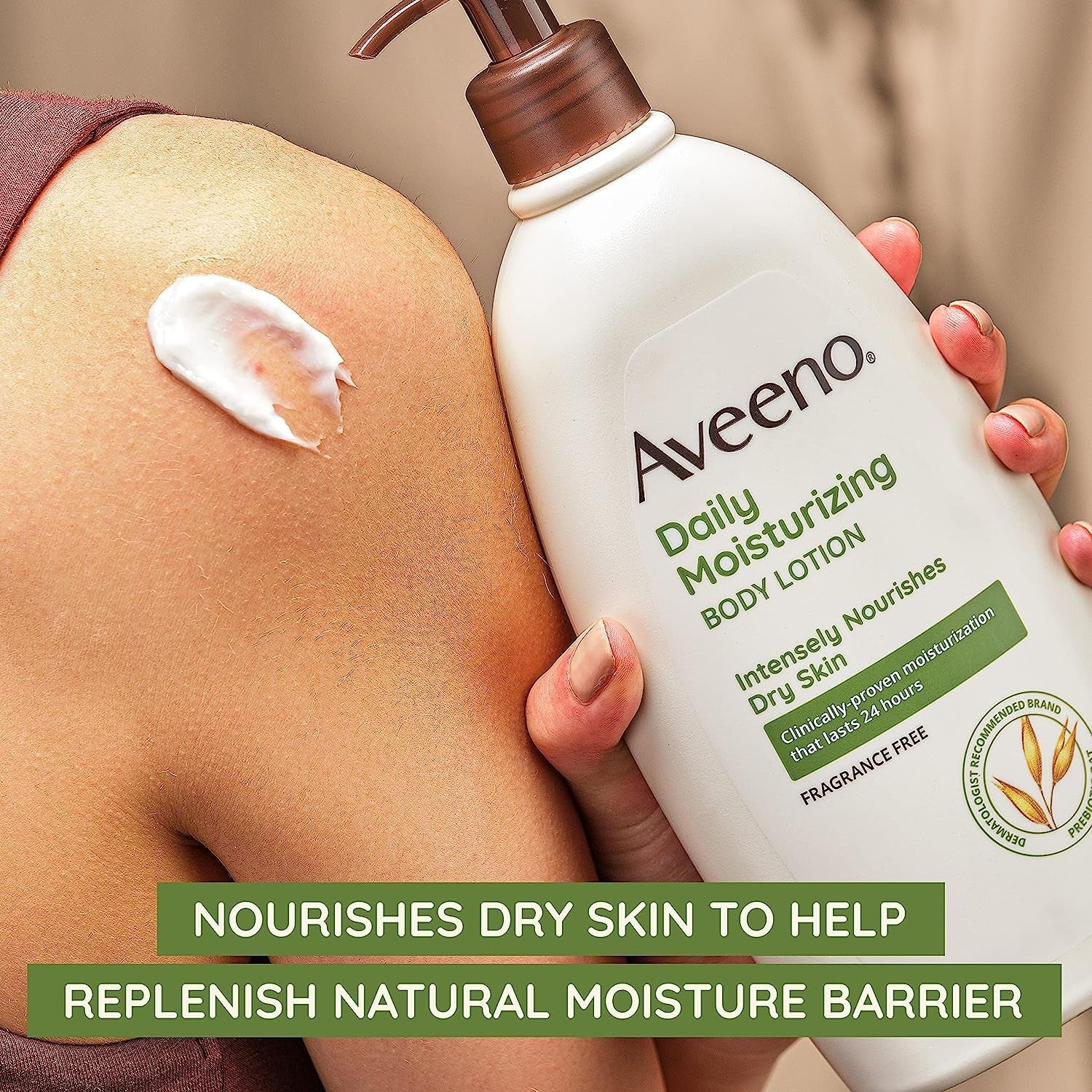 Daily Moisturizing Body Lotion for Dry & Sensitive Skin with Prebiotic Oat, Fragrance & Paraben Free, Non-Greasy, Non-Comedogenic, 48-Hour Moisturizer 18 Fl Oz - Everbeaut