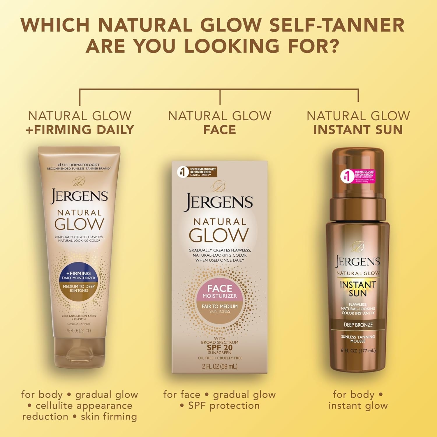 Jergens Natural Glow + Firming Daily Moisturizer for Medium to Tan Skin Tones – Gradual Sunless Tanner & Skin Tightening Lotion with Hydrating Formula, 7.5 oz – Premium Health & Beauty Product by Everbeaut.