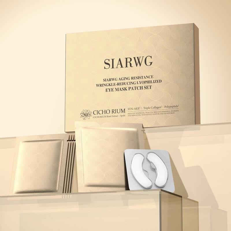 SIARWG Double-Layer Eye Mask, Freeze-Dried Collagen & Peptide Patches for Dark Circles, Puffiness & Wrinkles, Firming Hydrating Brightening under Eye Brightening Eye Mask