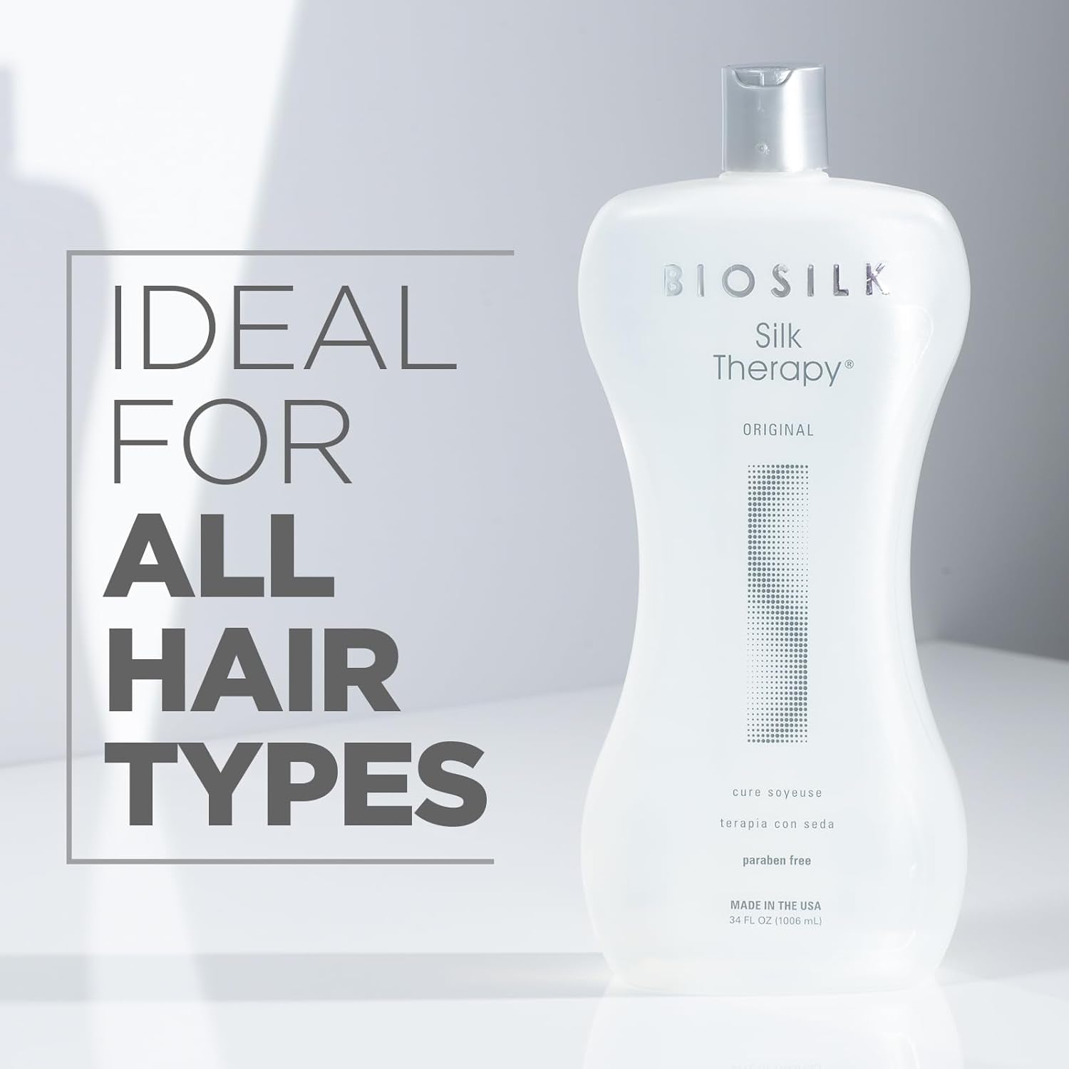 BioSilk Silk Therapy Conditioner – Moisturizing, Shine-Boosting Formula for Smooth, Manageable Hair – Sulfate-Free, Paraben-Free, Cruelty-Free – 34 oz Professional Size – Premium Health & Beauty Product by Everbeaut.
