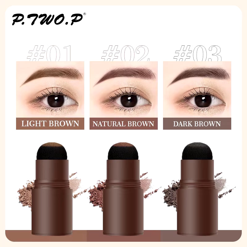 PTWOP One Step Eyebrow Stamp Shaping Kit Set Waterproof Women Makeup Brows Stencil and Kit Tattoo Eyebrow Brush Shipping Free