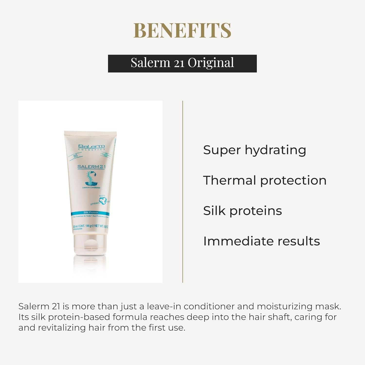SALERM Instant Hair Conditioner 21 – Multi-Use Silk Protein Leave-In or Rinse-Out Conditioner – Heat Protectant & Hydrating Formula – 200 ml – Premium Health & Beauty Product by Everbeaut.
