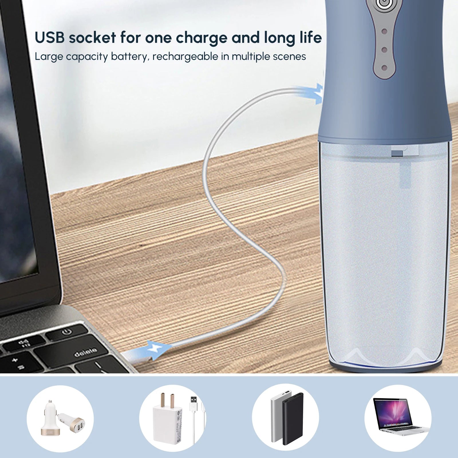 Cordless Water Dental Flosser Rechargeable Oral Irrigator Tooth Care - Everbeaut