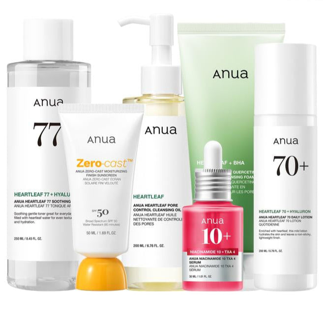 Ultimate Skincare Routine with SPF Set｜Cleansing Oil + Deep Cleansing Foam +Toner + Discoloration Serum + Moisturizing Lotion + SPF 50, Pore Control, Hydrating, Korean Sunscreen - Everbeaut
