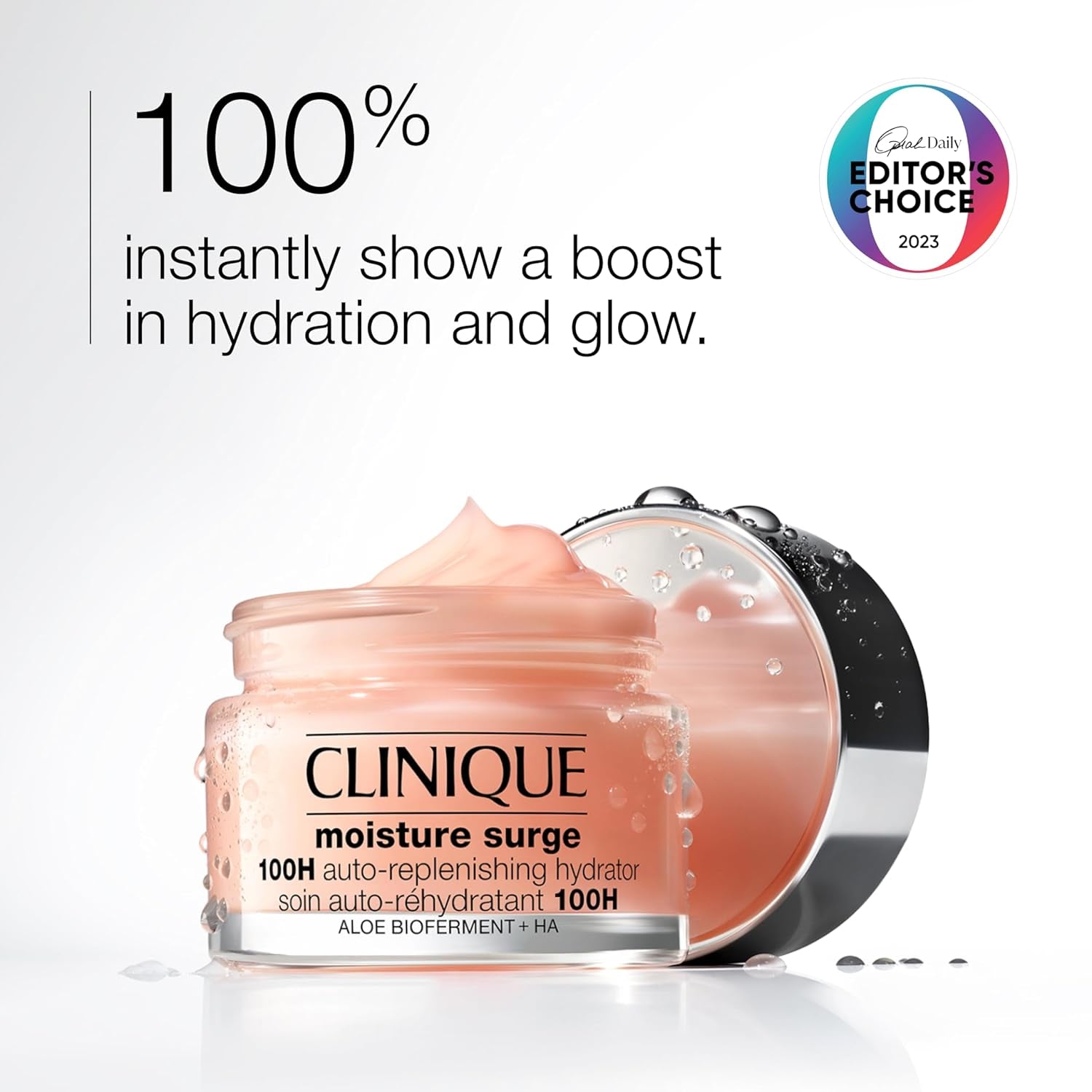 Moisture Surge 100H Auto-Replenishing Hydrator Oil Free Face Moisturizer | with Hyaluronic Acid, Aloe Bioferment and Vitamins C + E | for All Skin Types | Hydrating + Moisturizing