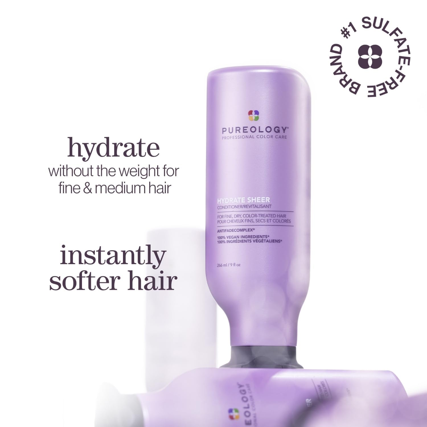 Hydrate Sheer Nourishing Conditioner - Lightweight Hydrating Shampoo for Fine or Dry Color-Treated Hair, Silicone-Free & Vegan